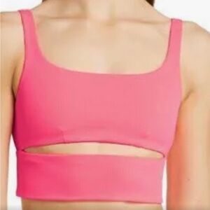 Bright pink Ali yoga slit bra top